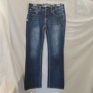 Adiktd Jeans Women's Bootcut Thick Stitch Rockabilly Y2K Embroidery Rhinestone 6
